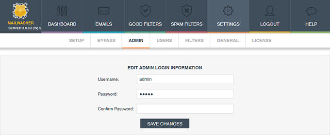 admin details