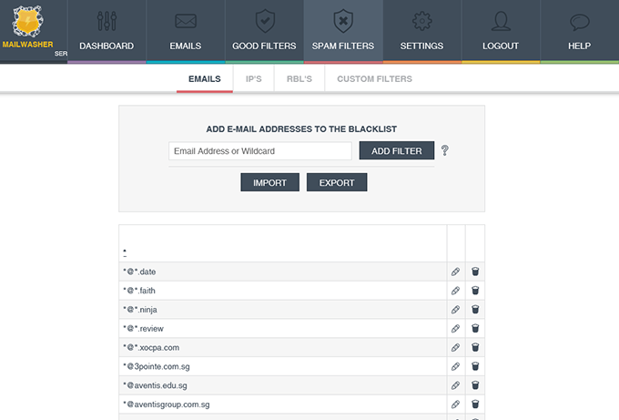 email blacklist