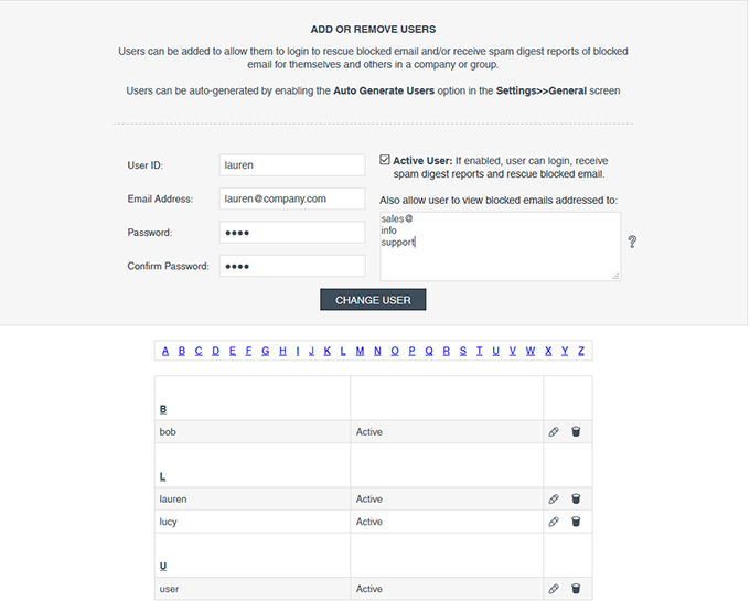 user login
